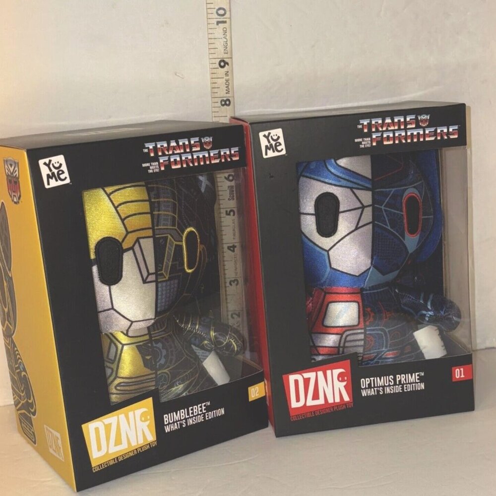 DZNR Transformers Plush 7" BUMBLEBEE & OPTIMUS PRIME Yume What's Inside NEW 2024
